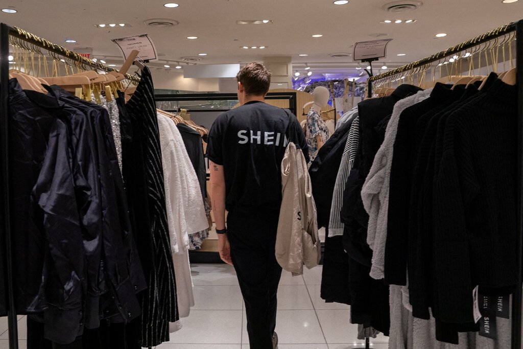 Shein’s pop-up shop in New York. Its rival Temu has claimed that Shein is carrying out a “multifaceted scheme” to slow its growth. Credit: David Dee Delgado/Reuters